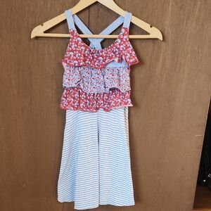 🍀Jona Michelle Red and Blue Floral Dress